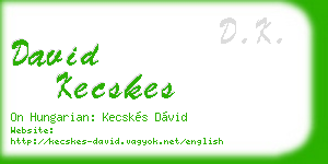 david kecskes business card