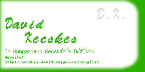 david kecskes business card